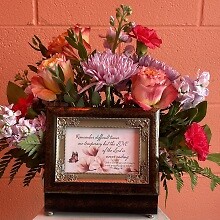 When Someone You Love Music Box Decorated with Fresh Flowers