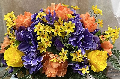 PURPLE, PEACH &amp; YELLOW Silk Saddle