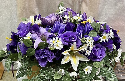 PURPLE &amp; WHITE Silk Saddle