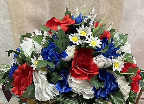RED, WHITE &amp; BLUE Silk Saddle