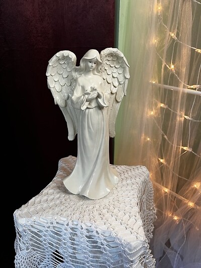 12&quot; Musical Angel W/Bird