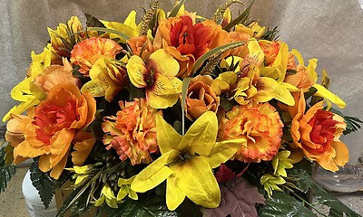 YELLOW &amp; ORANGE Silk Saddle