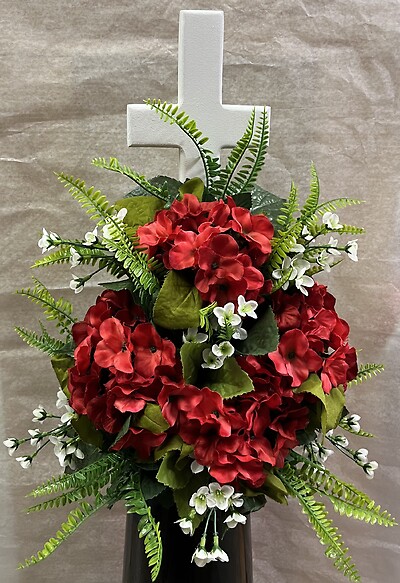 Cross in RED &amp; WHITE Silk