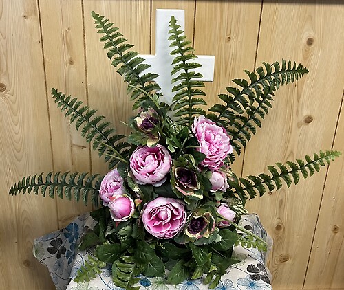 Silk Peonies Cross