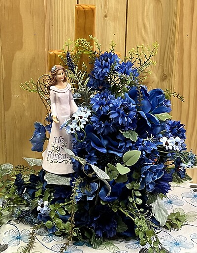 Musical Cross w/Angel in Blue