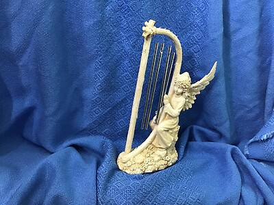 13” Harp Windchime Resin Angel