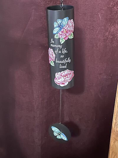 29&quot; Tube Windchime/ Floral Butterfly
