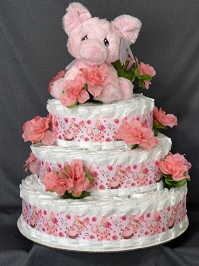 Precious Moments Bacon The Piggy Diaper Cake