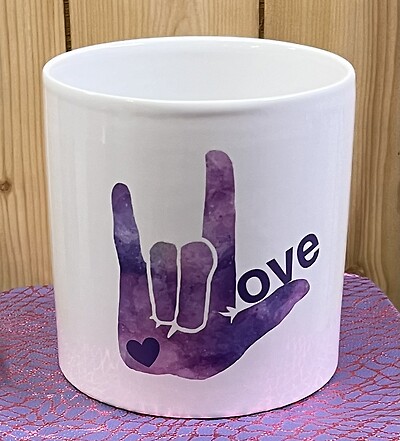Purple Love Sign Pot